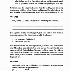 Sprenge deine Grenzen Jürgen Höller Leseprobe Kapitel 1 - GAD System Seite 20 Aufgaben